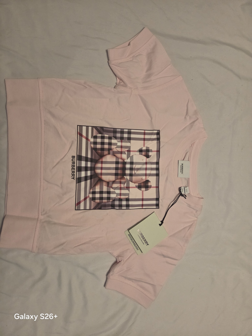 Burberry Thomas Bear Print Cotton T-Shirt Girls Pink Size 8Y